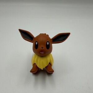 Pokemon Angry Eevee Mini Figure TOMY 2016 Collectible Brown Vinyl Retired Rare